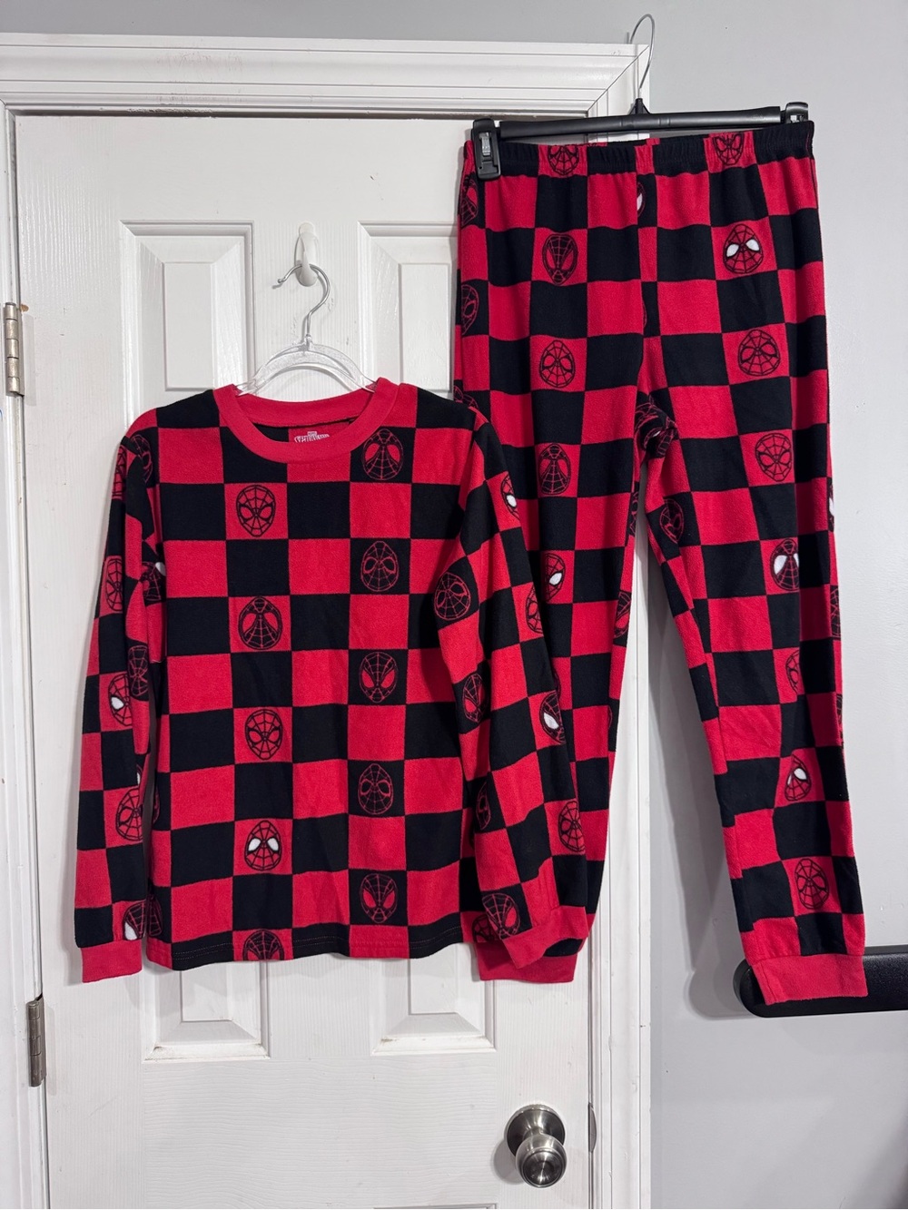 Kids Red & Black Spider Pattern Pajama Set